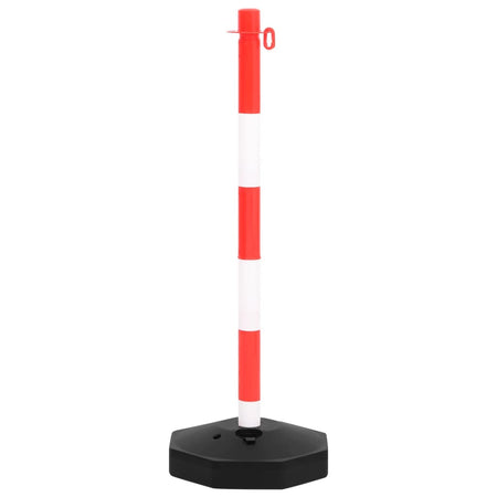 Set 10PZ di Pali Stradali Separatori con Base e Catena in Plastica di 10 m