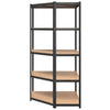 Scaffale Angolare Resistente Robusto Organizer 5 Ripiani Grigio Acciaio e Legno