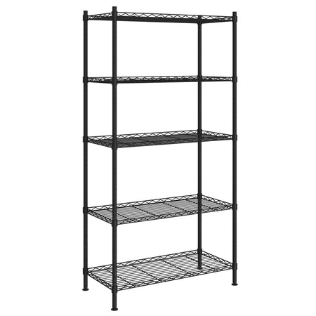 Scaffale a 5 Livelli Organizer Cucina in Ferro 90x35x180 cm Nero 250 kg