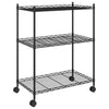 Scaffale a 3 Livelli Organizer Cucina con Ruote 60x35x81 cm Nero 150 kg
