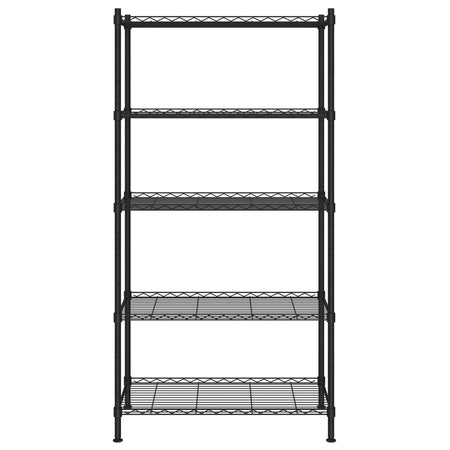 Scaffale a 5 Livelli Organizer Cucina in Ferro 90x35x180 cm Nero 250 kg