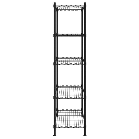 Scaffale a 5 Livelli Organizer Cucina in Ferro 90x35x180 cm Nero 250 kg