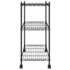 Scaffale a 3 Livelli Organizer Cucina con Ruote 60x35x81 cm Nero 150 kg