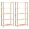 Set 2 Scaffali a 5 Livelli Organizer 80x38x170 cm in Massello Pino 250 kg