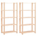 Set 2 Scaffali a 5 Livelli Organizer 80x38x170 cm in Massello Pino 250 kg