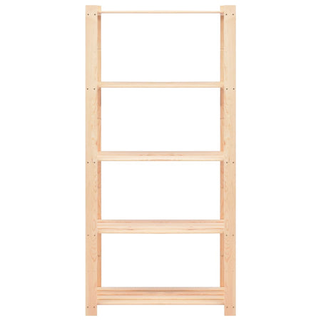 Set 2 Scaffali a 5 Livelli Organizer 80x38x170 cm in Massello Pino 250 kg