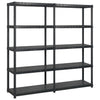 Scaffale a 5 Ripiani Espositore Organizer Nero in Plastica 170x40x185 cm