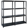 Scaffale a 4 Ripiani Organizer Espositore Nero in Plastica 122x30,5x130 cm