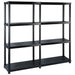 Scaffale a 4 Ripiani Organizer Espositore Nero in Plastica 122x30,5x130 cm