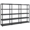 Scaffale a 5 Ripiani Organizer Espositore Nero in Plastica 274,5x45,7x185 cm
