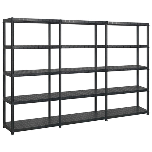 Scaffale a 5 Ripiani Organizer Espositore Nero in Plastica 274,5x45,7x185 cm