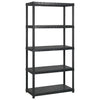 Scaffale a 5 Ripiani Espositore Organizer Nero in Plastica 170x40x185 cm