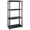 Scaffale a 4 Ripiani Organizer Espositore Nero in Plastica 122x30,5x130 cm