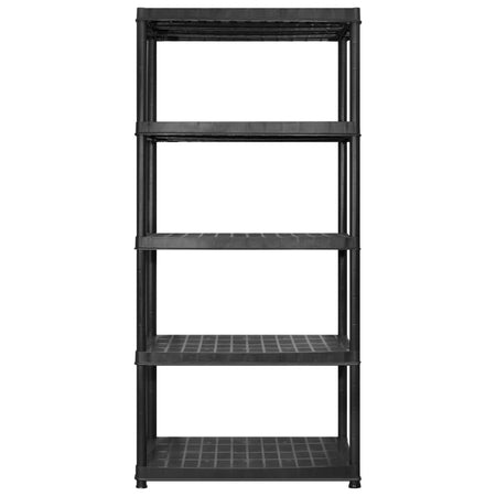 Scaffale a 5 Ripiani Organizer Espositore Nero in Plastica 274,5x45,7x185 cm