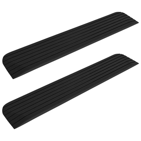 Set 2 Rampe per Soglia Kit per Trasporto Veicoli 110x21x2,5 cm in Gomma Nero