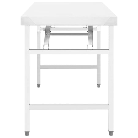 Tavolo da Lavoro Cucina Pieghevole 100x60x80 cm in Acciaio Inossidabile Argento