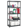 Scaffale 5 Ripiani Libreria Espositore Colore Nero in Plastica 91,5x45,7x185 cm