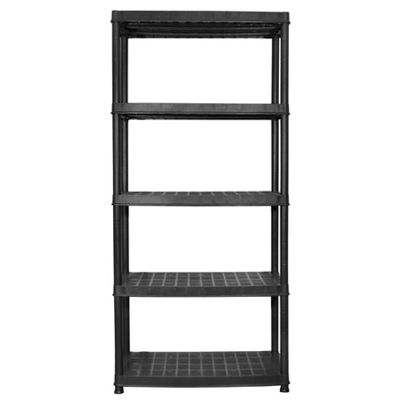 Scaffale 5 Ripiani Libreria Espositore Colore Nero in Plastica 91,5x45,7x185 cm