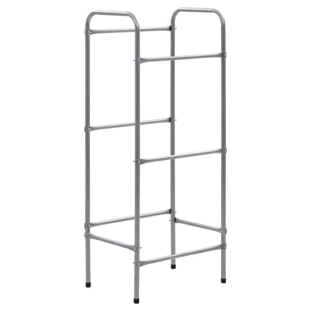 Supporto con Ripiani per 3 Casse Scaffale Argento 50x33x116 cm Acciaio