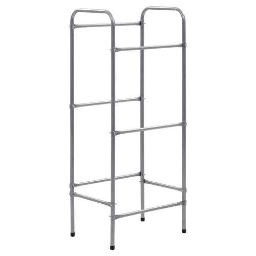 Supporto con Ripiani per 3 Casse Scaffale Argento 50x33x116 cm Acciaio