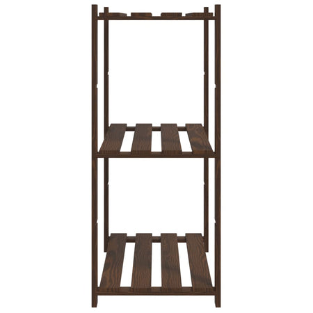 Scaffale a 3 Livelli Libreria 80x38x90 cm in Legno di Pino Colore Marrone