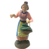 Donna con cesto e verdura statuetta in terracotta artigianale per presepe napoletano da h 7 cm