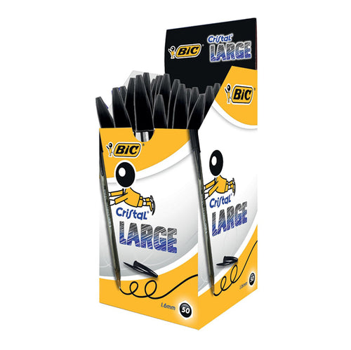 Scatola 50 Penna Sfera Cristal Large 1,6Mm Nero Bic