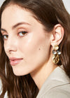 Orecchini pendente oro antc+perle