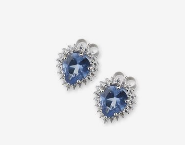 Sovrani Orecchini in Argento con Zirconi Bianchi e Acquamarina