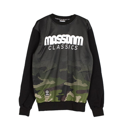 MASS DENIM Felpa Girocollo Uomo Eclipse Crewneck Black/woodland Camo da uomo