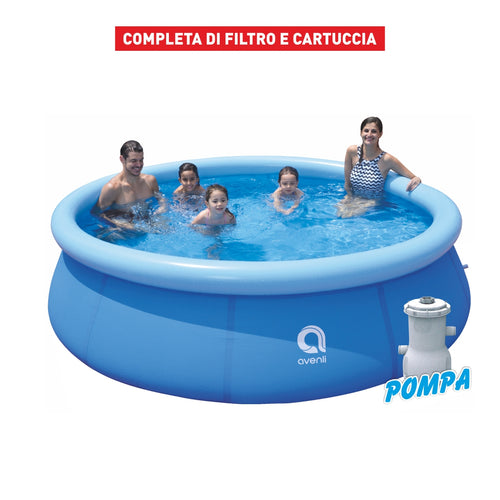 Jilong Piscina Autoportante Marin Blue Rotonda Blu 3mt H76 cm con Filtro e Pompa
