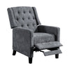 Poltrona Reclinabile Manuale Poggia Piedi Relax Trapuntata con Bottoni Grigio