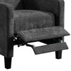 Poltrona Reclinabile Manuale Poggia Piedi Relax Trapuntata con Bottoni Grigio Dark