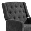Poltrona Reclinabile Manuale Poggia Piedi Relax Trapuntata con Bottoni Grigio Dark
