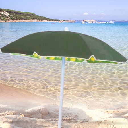 Ombrellone Spiaggia Mare 200cm Palo da 32 mm Snodo Tessuto Polycotone Blu Verde