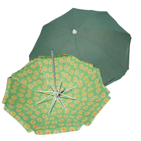 Ombrellone Spiaggia Mare 200cm Palo da 32 mm Snodo Tessuto Polycotone Blu Verde
