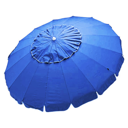 Ombrellone Spiaggia Antivento 16 stecche in fibra di vetro Struttura Alluminio Anti UV 220 Blu