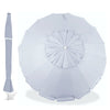 Ombrellone Spiaggia Antivento 16 stecche in fibra di vetro Struttura Alluminio Anti UV 220 Grigio