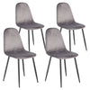 Sedia Poltroncina in Velluto Set 4pz Sedie per Sala da Pranzo Ristorante Grigio