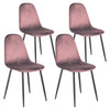 Sedia Poltroncina in Velluto Set 4pz Sedie per Sala da Pranzo Ristorante Rosa Antico