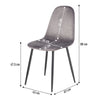 Sedia Poltroncina in Velluto Set 4pz Sedie per Sala da Pranzo Ristorante Grigio