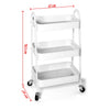 CARRELLO 3 RIPIANI C/RUOTE 42X29 H 78.5 CM Bianco