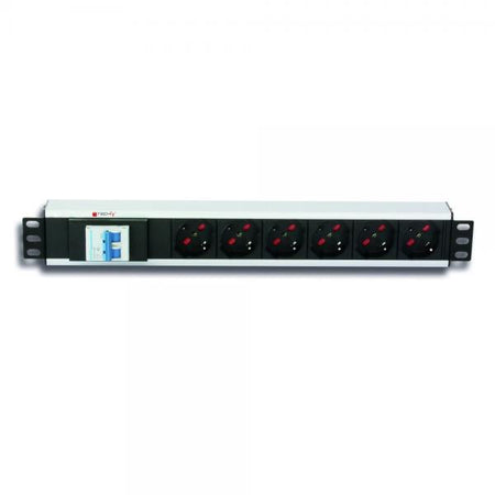 Multipresa 6 Posti da Rack 19'' con Magnetotermico Spina C20 1,5U