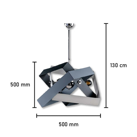 Lampadario Sospensione Metallo verniciato Molly 3 Luci E27 Bianco/Grigio