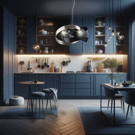 Lampadario Sospensione Metallo Verniciato Elvis 3 Luci E27 Nero/Cromo Moderno