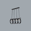 Lampadario Sospensione Metallo verniciato Barbara 4 Luci E27 Nero/Cromo