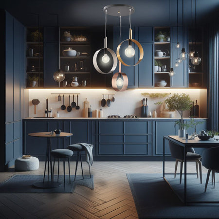 Lampadario Sospensione Metallo verniciato Stefy 3 Luci E27 Oro/Rame/Cromo