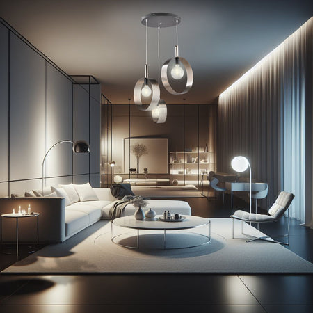 Lampadario Sospensione Metallo verniciato Stefy 3 Luci E27 Cromo/Satinato