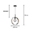Lampadario Sospensione Metallo Verniciato Stefy  1 Luce E27 Cromo/Satinato