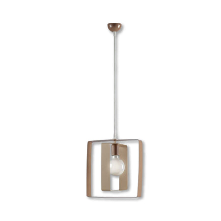 Lampadario a Sospensione in Metallo Verniciato a Fuoco Stilizzato a Mano Regolabile Avorio Tortora